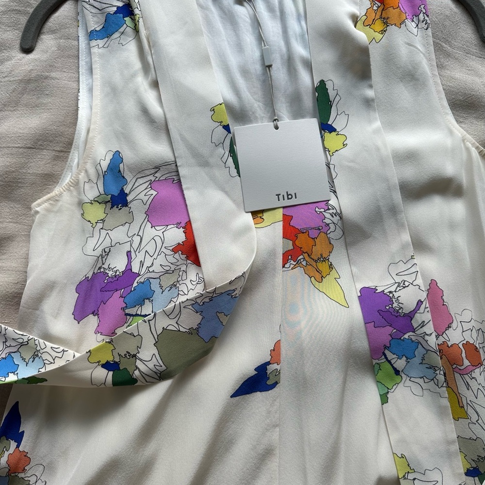 Tibi Camellia Silk Dress with POCKETS